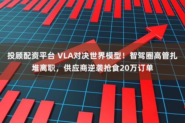 投顾配资平台 VLA对决世界模型！智驾圈高管扎堆离职，供应商逆袭抢食20万订单